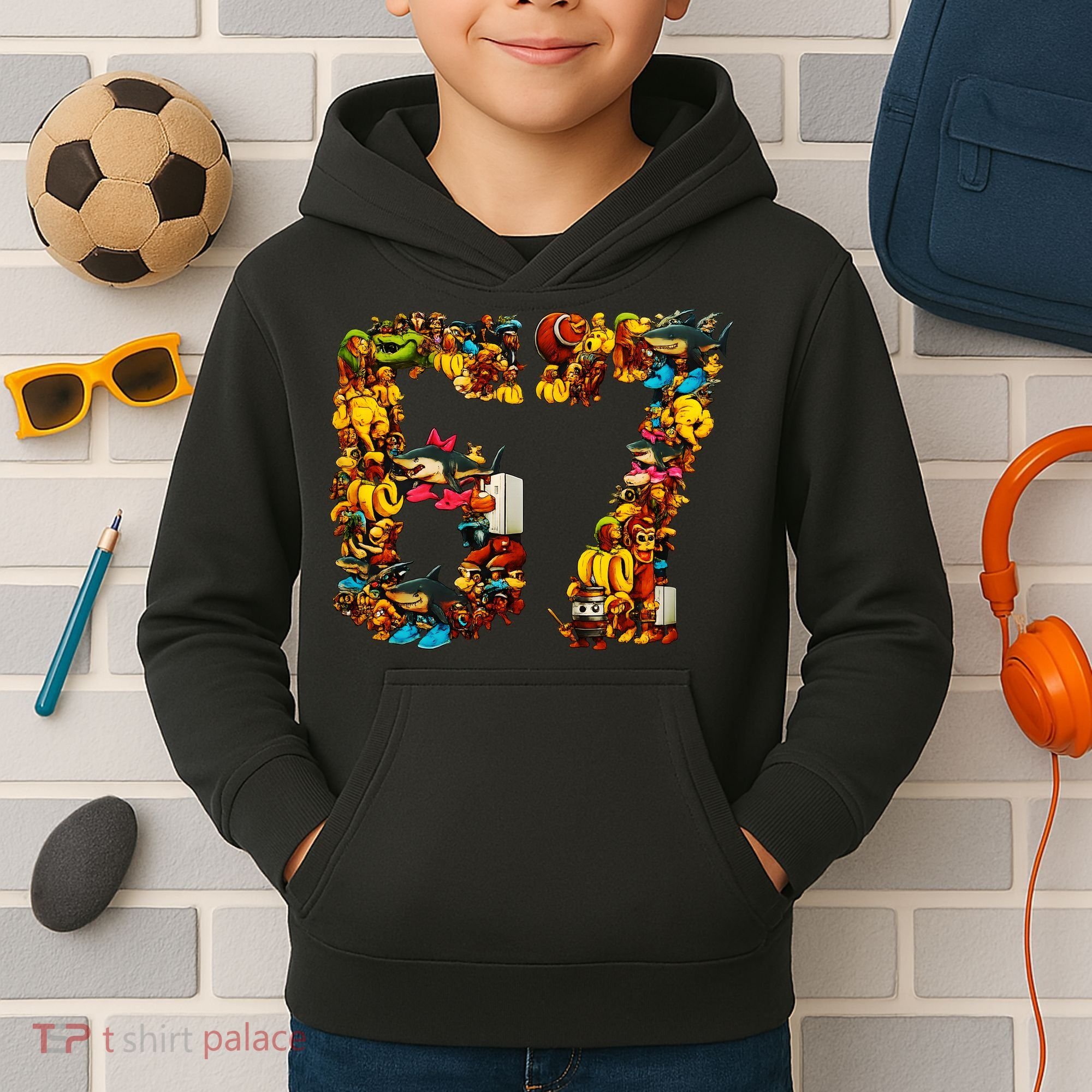 67 Six Seven Birthday Meme Viral Italian Brainrot Kids Hoodie