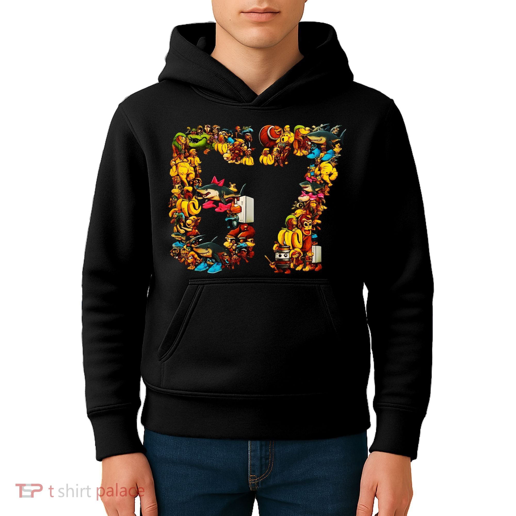 67 Six Seven Birthday Meme Viral Italian Brainrot Kids Hoodie