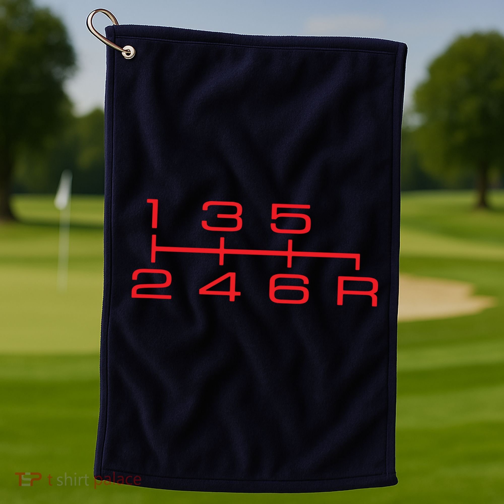 6 Speed Shift Knob Shirts Manual Car Lover Golf Towel