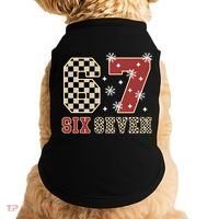 67 Six Seven Number Meme Funny Festive Christmas Doggie Tank thumb 0