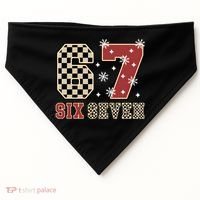 67 Six Seven Number Meme Funny Festive Christmas USA-Made Doggie Bandana thumb 0