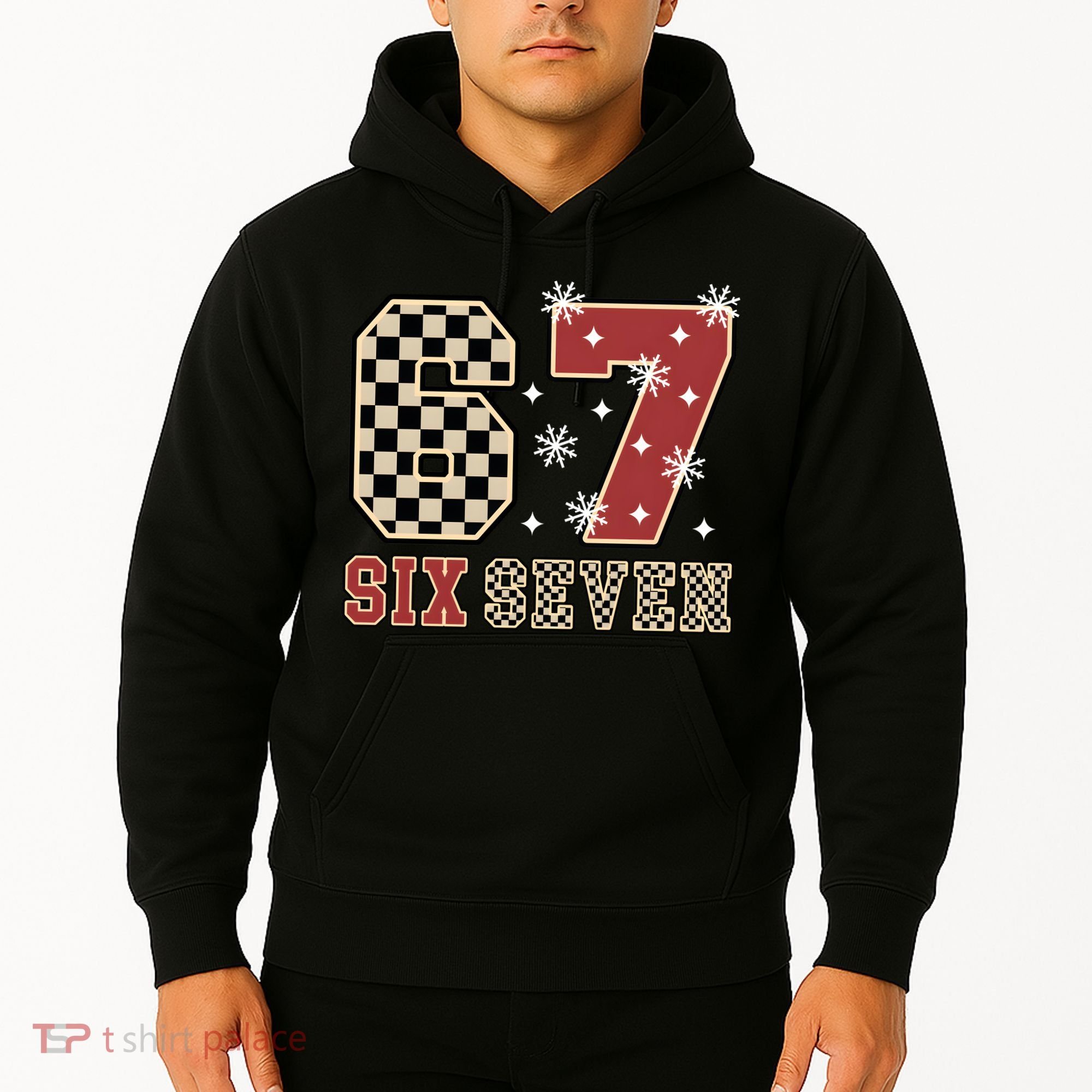 67 Six Seven Number Meme Funny Festive Christmas Hoodie