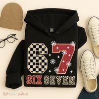 67 Six Seven Number Meme Funny Festive Christmas Hoodie thumb 4