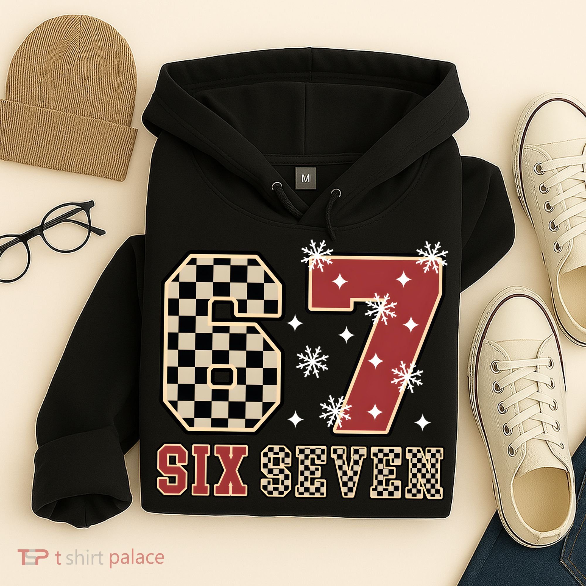 67 Six Seven Number Meme Funny Festive Christmas Hoodie
