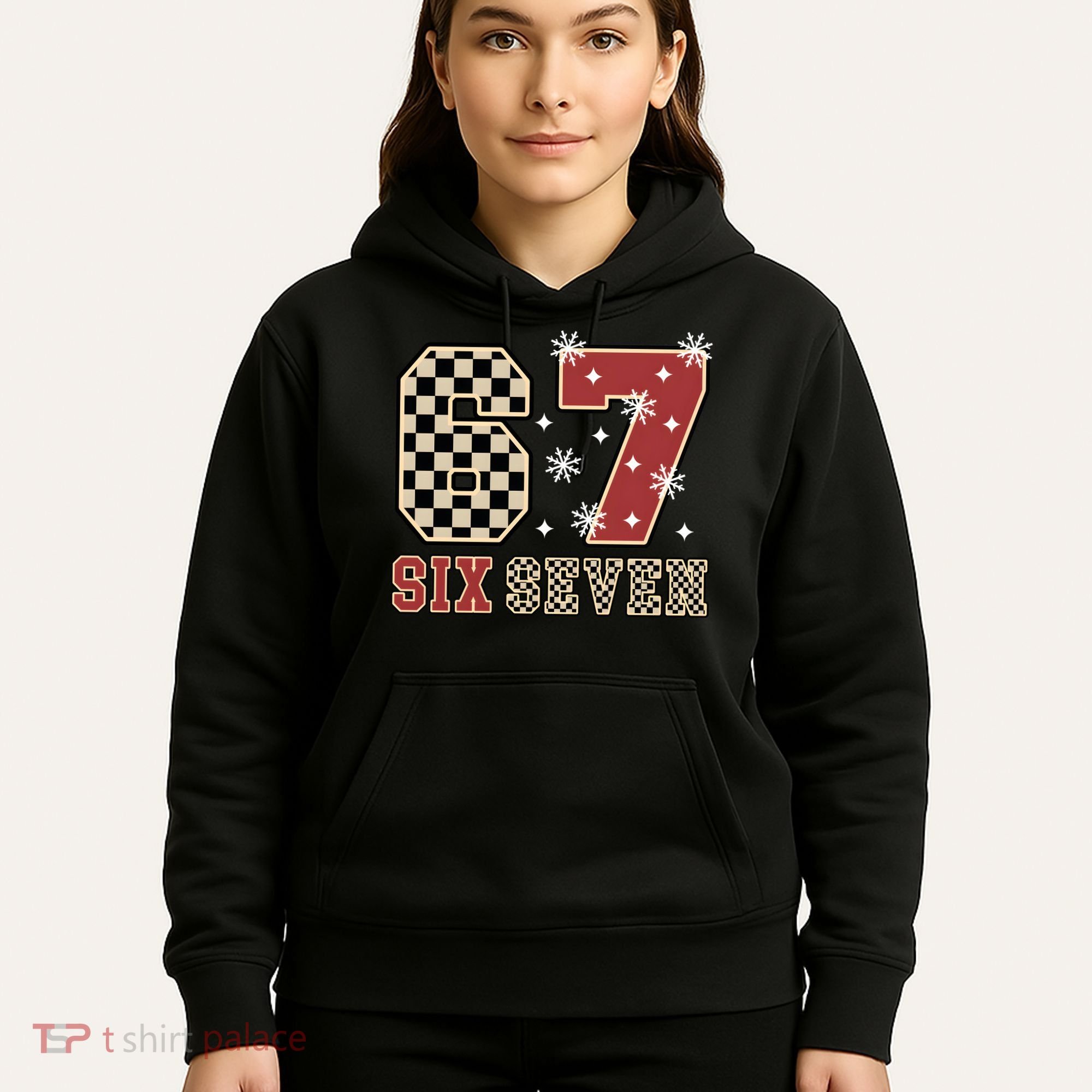 67 Six Seven Number Meme Funny Festive Christmas Hoodie