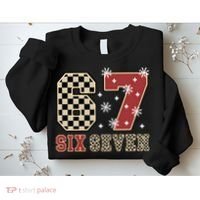 67 Six Seven Number Meme Funny Festive Christmas Sweatshirt thumb 2