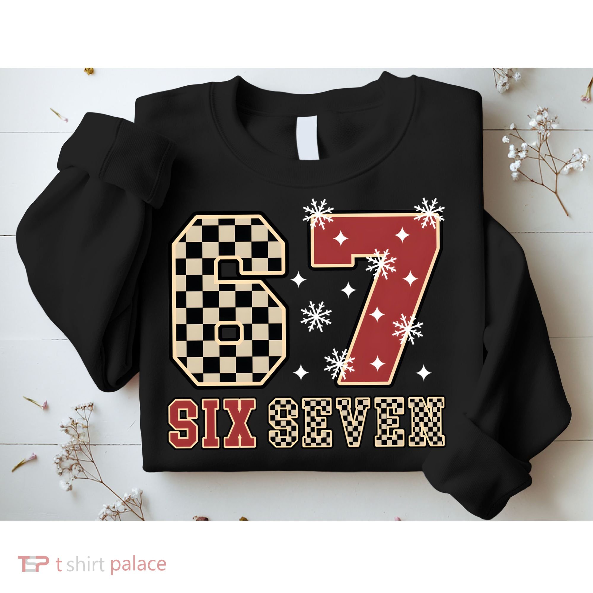 67 Six Seven Number Meme Funny Festive Christmas Sweatshirt