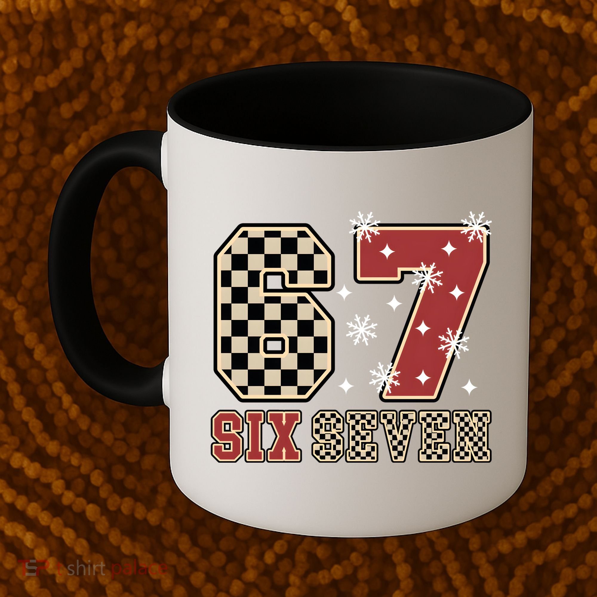 67 Six Seven Number Meme Funny Festive Christmas Coffee Mug