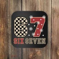 67 Six Seven Number Meme Funny Festive Christmas Coaster thumb 0