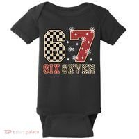 67 Six Seven Number Meme Funny Festive Christmas Baby Bodysuit thumb 0