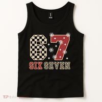 67 Six Seven Number Meme Funny Festive Christmas Tank Top thumb 2