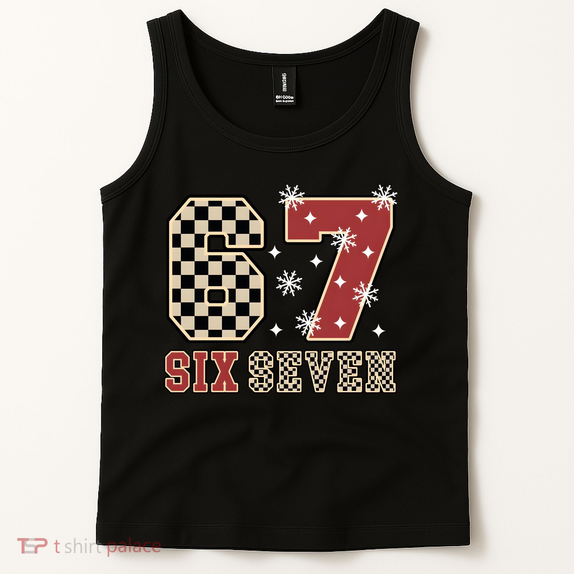 67 Six Seven Number Meme Funny Festive Christmas Tank Top