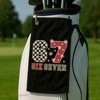 67 Six Seven Number Meme Funny Festive Christmas Golf Towel thumb 2