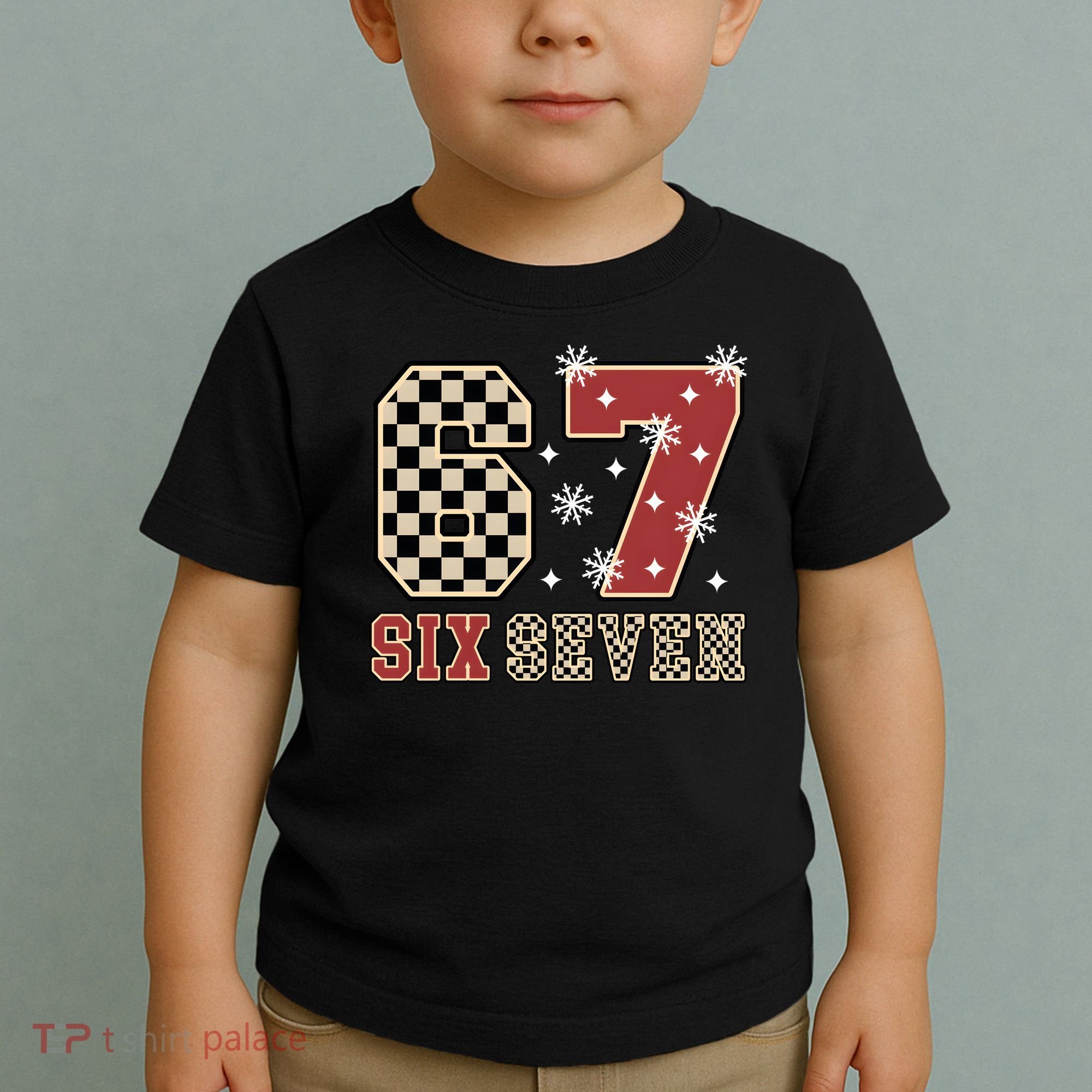 67 Six Seven Number Meme Funny Festive Christmas Toddler T-Shirt