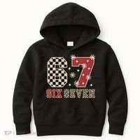 67 Six Seven Number Meme Funny Festive Christmas Kids Hoodie thumb 0