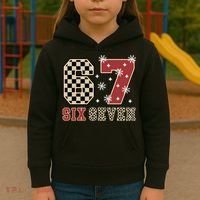 67 Six Seven Number Meme Funny Festive Christmas Kids Hoodie thumb 3