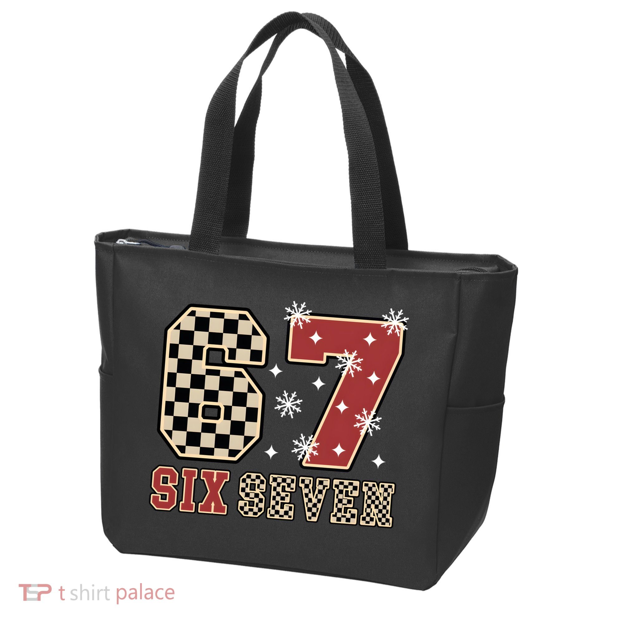 67 Six Seven Number Meme Funny Festive Christmas Tote Bag