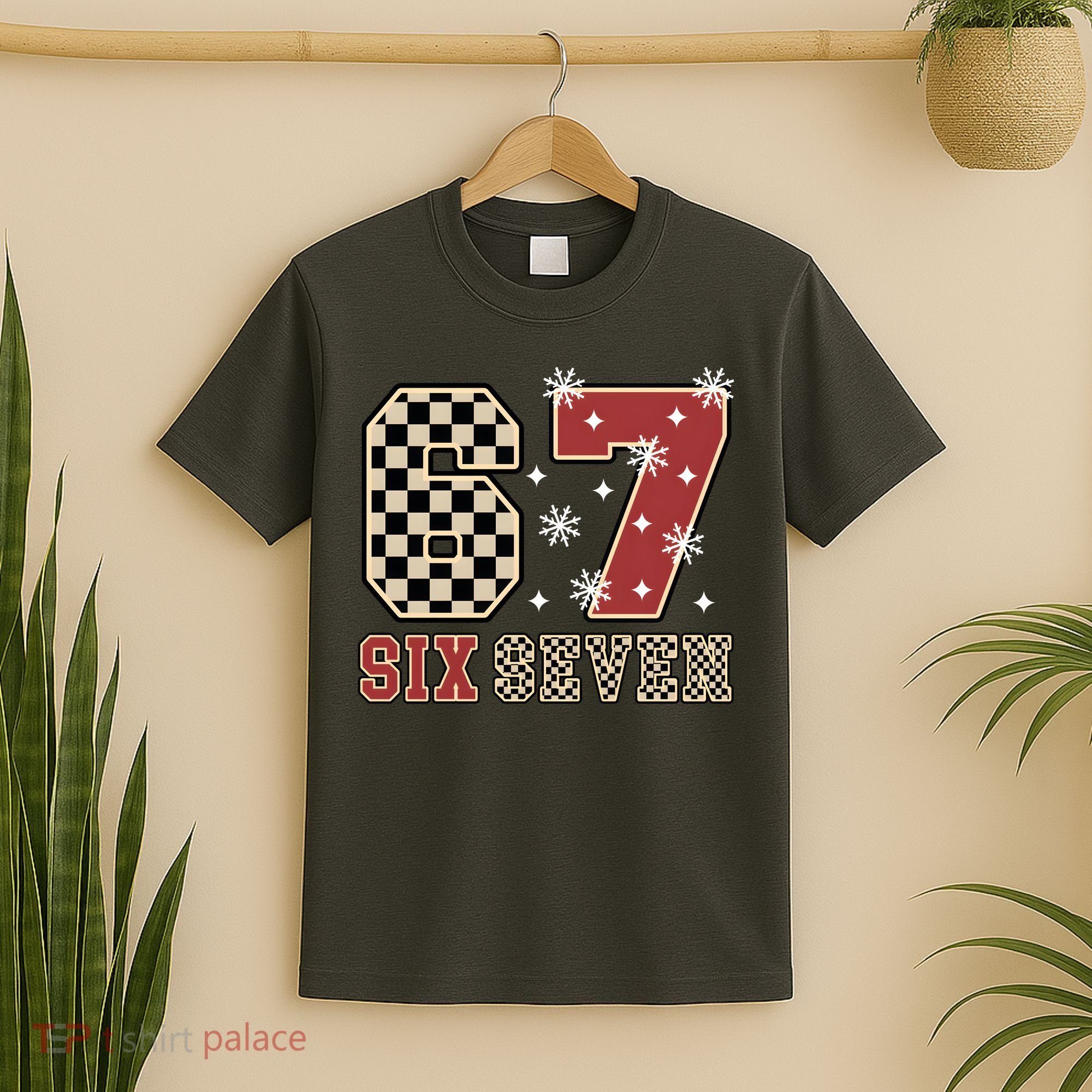 67 Six Seven Number Meme Funny Festive Christmas T-Shirt