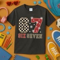 67 Six Seven Number Meme Funny Festive Christmas Kids T-Shirt thumb 3