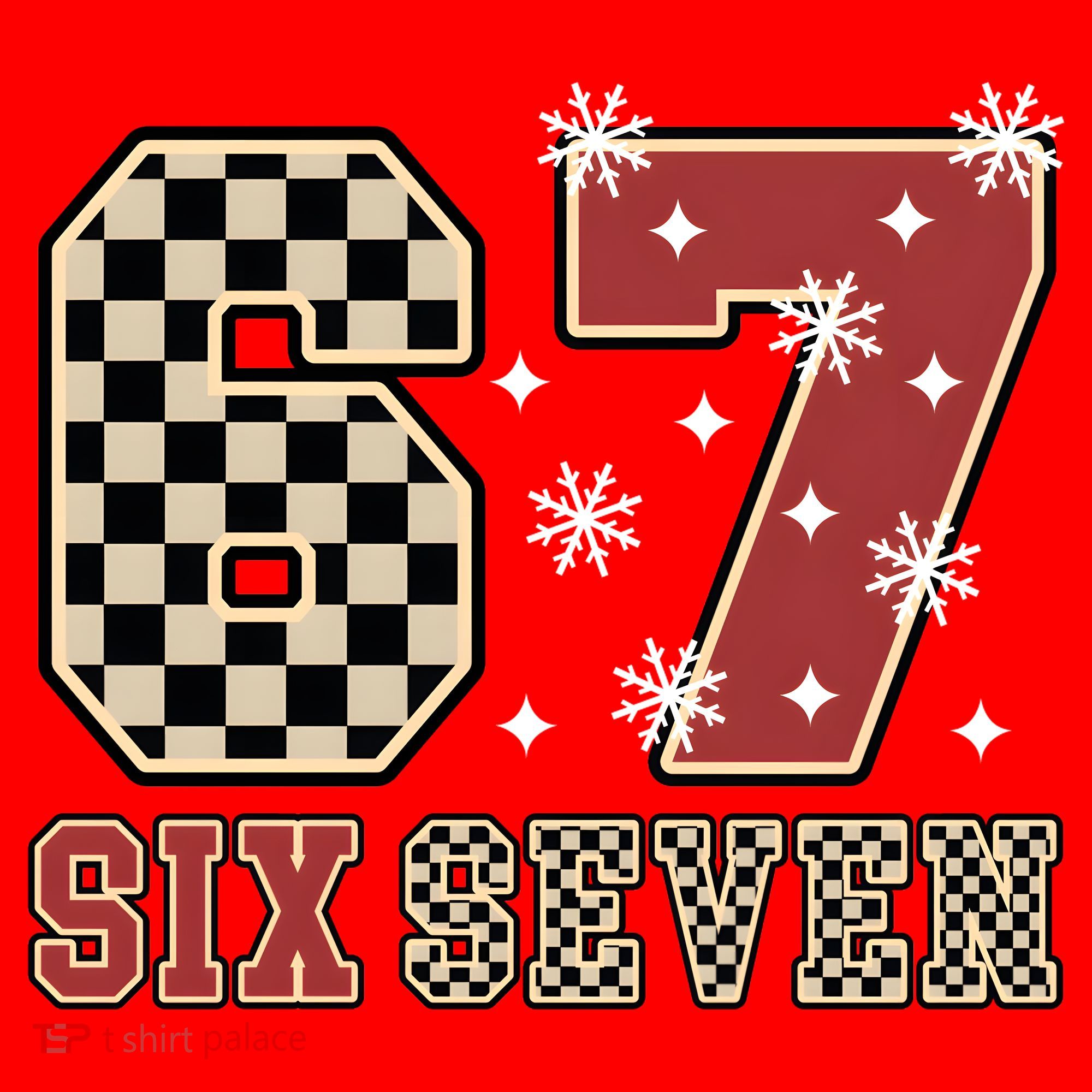 67 Six Seven Number Meme Funny Festive Christmas Santa Hat