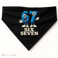 67 Six Seven 6-7 Meme Italian Brainrot Gaming USA-Made Doggie Bandana thumb 0