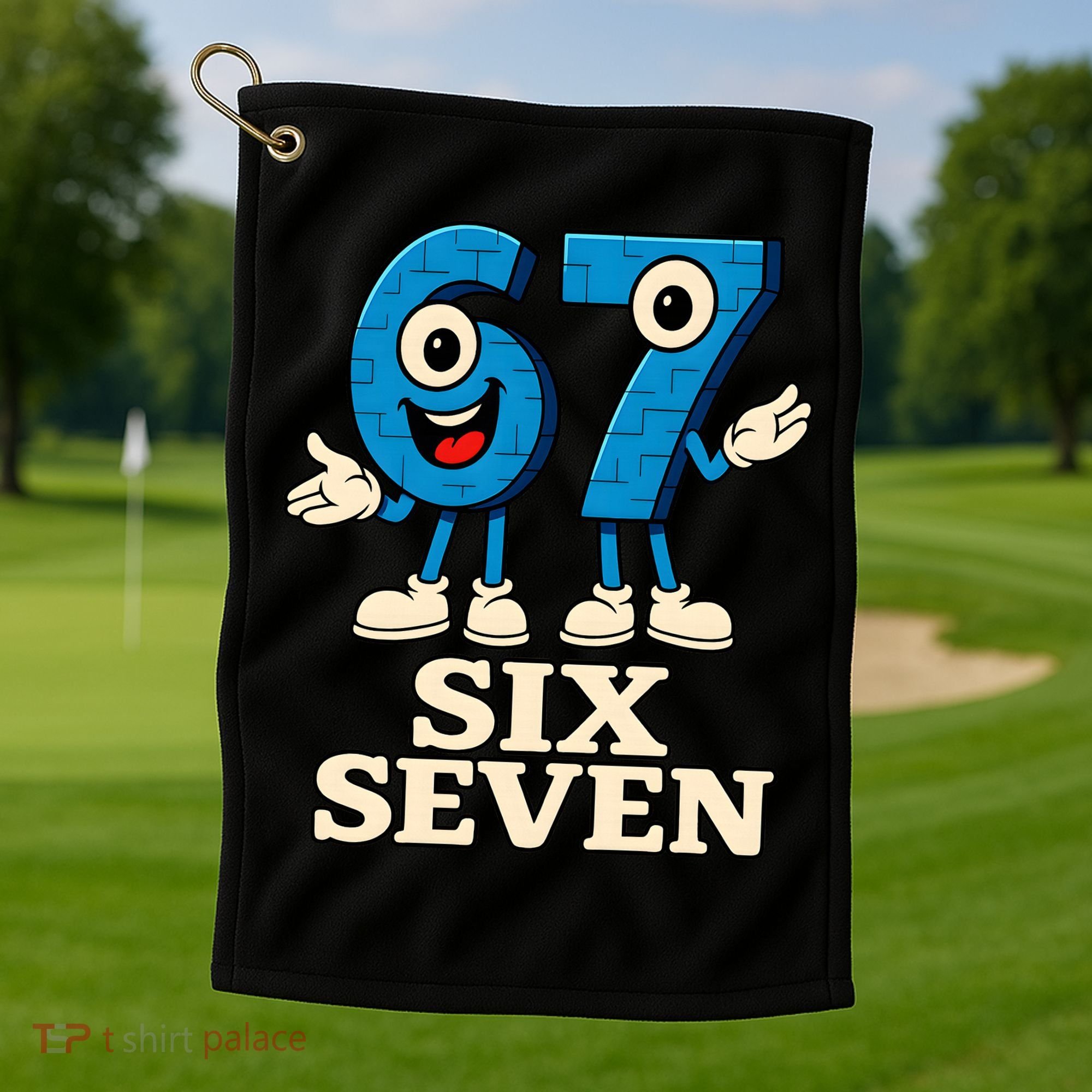 67 Six Seven 6-7 Meme Italian Brainrot Gaming Golf Towel