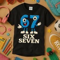 67 Six Seven 6-7 Meme Italian Brainrot Gaming Kids T-Shirt thumb 3