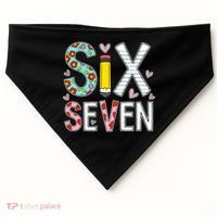 67 Six Seven 6 7 Meme For Teachers USA-Made Doggie Bandana thumb 0