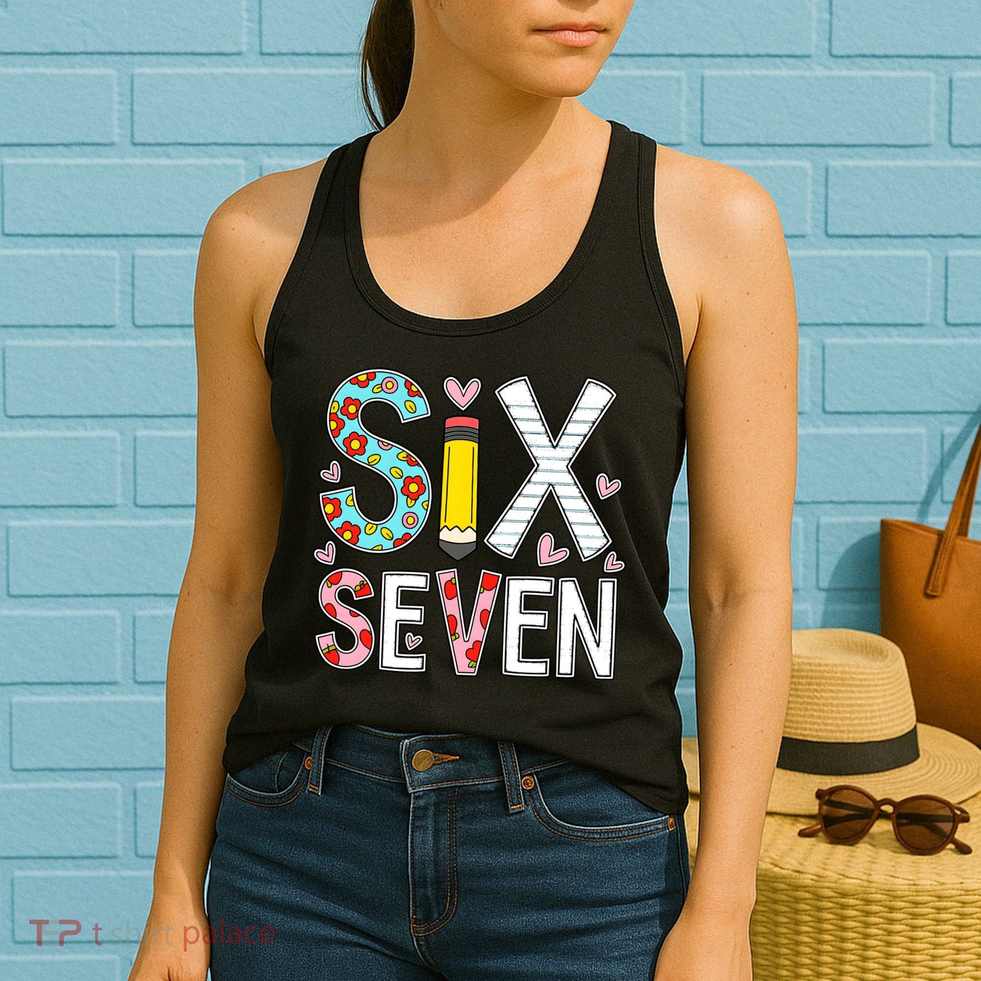 67 Six Seven 6 7 Meme For Teachers Women's Tank Top