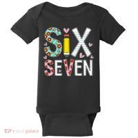 67 Six Seven 6 7 Meme For Teachers Baby Bodysuit thumb 0