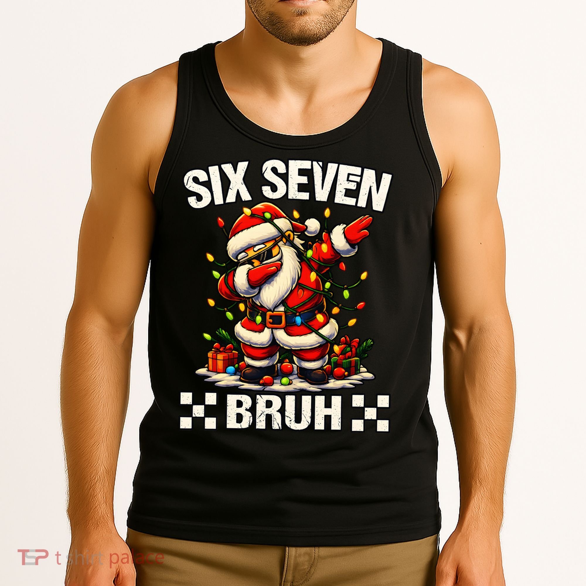 67 Six Seven Bruh Funny Christmas 6-7 Meme Tank Top