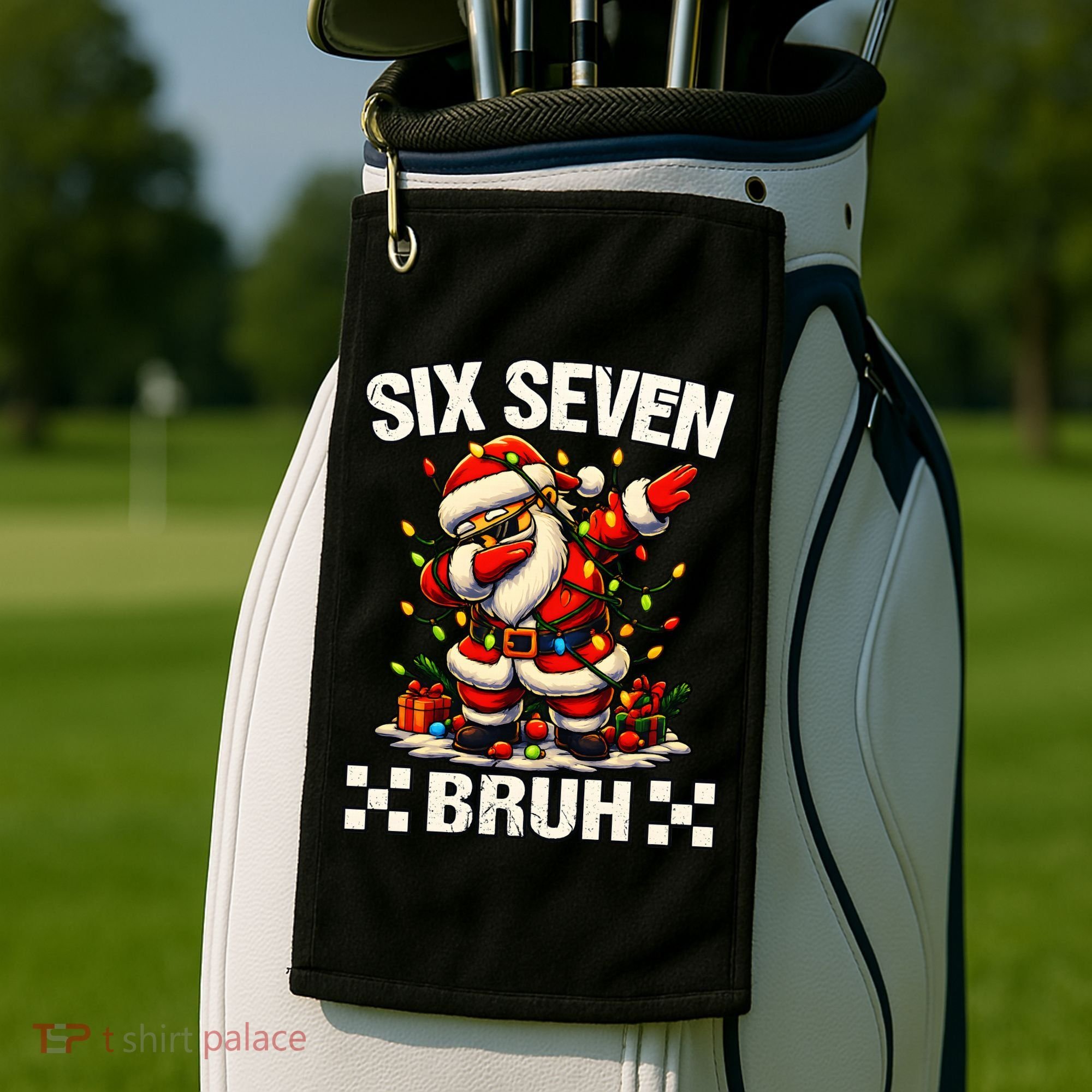67 Six Seven Bruh Funny Christmas 6-7 Meme Golf Towel