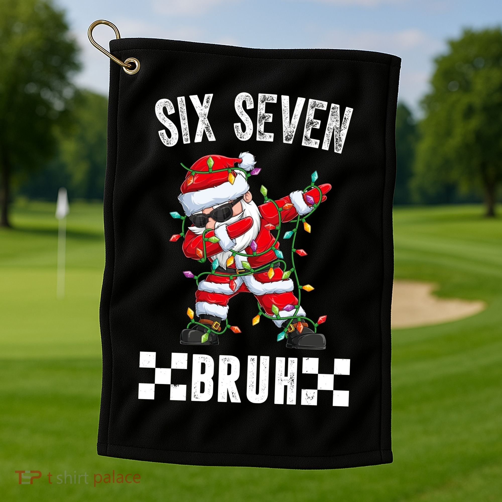 67 Six Seven Burh Funny Christmas 6-7 Meme Golf Towel