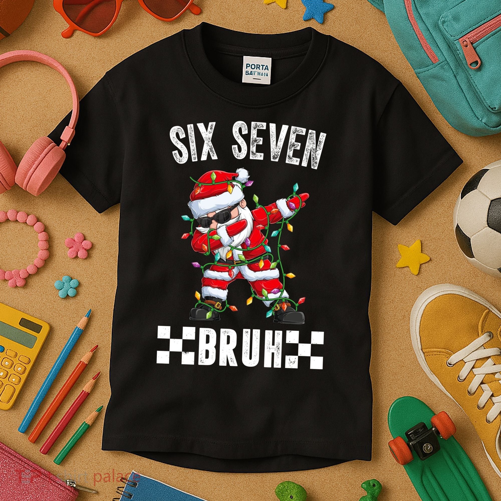 67 Six Seven Burh Funny Christmas 6-7 Meme Kids T-Shirt