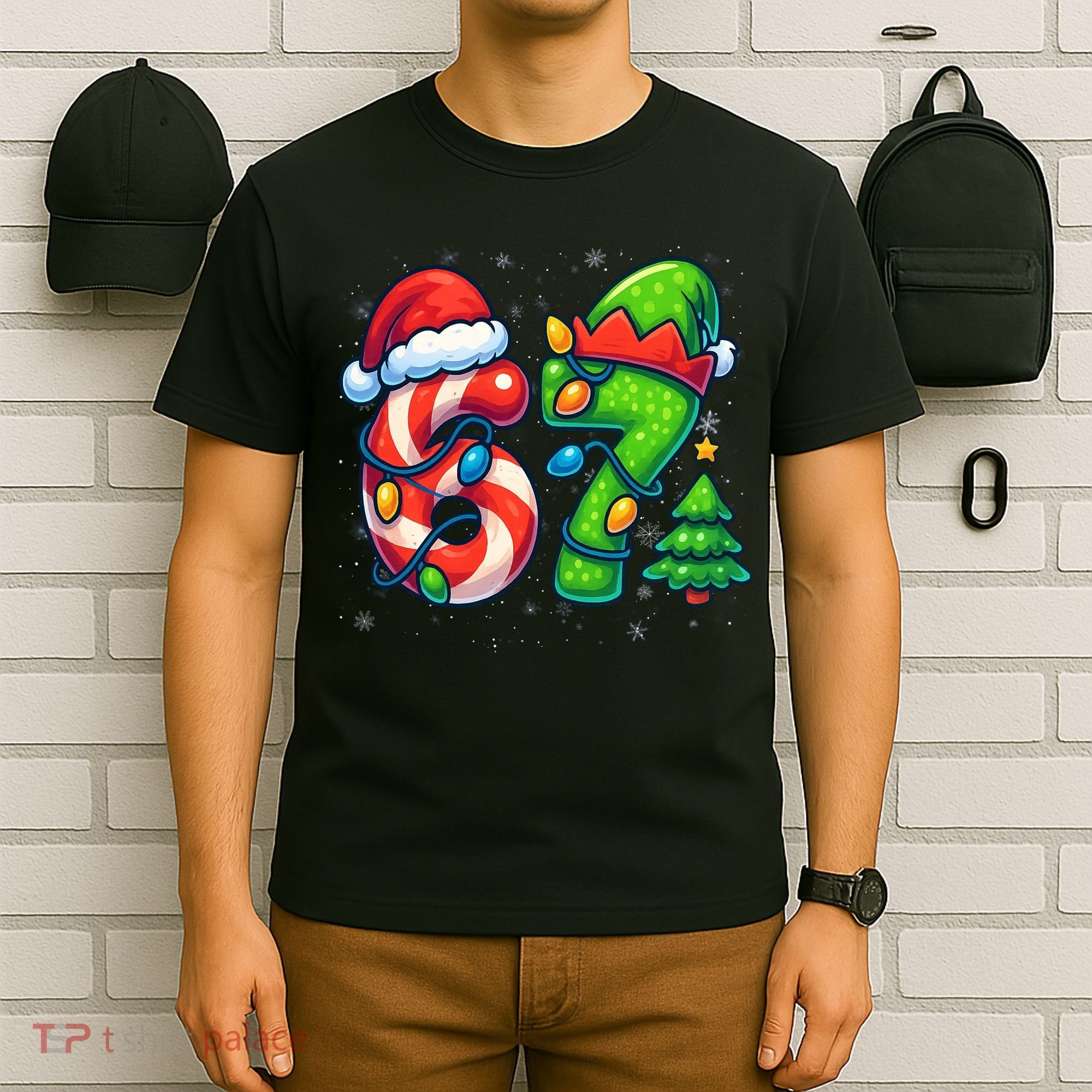 67 Six Seven 6-7 Meme Christmas Funny T-Shirt