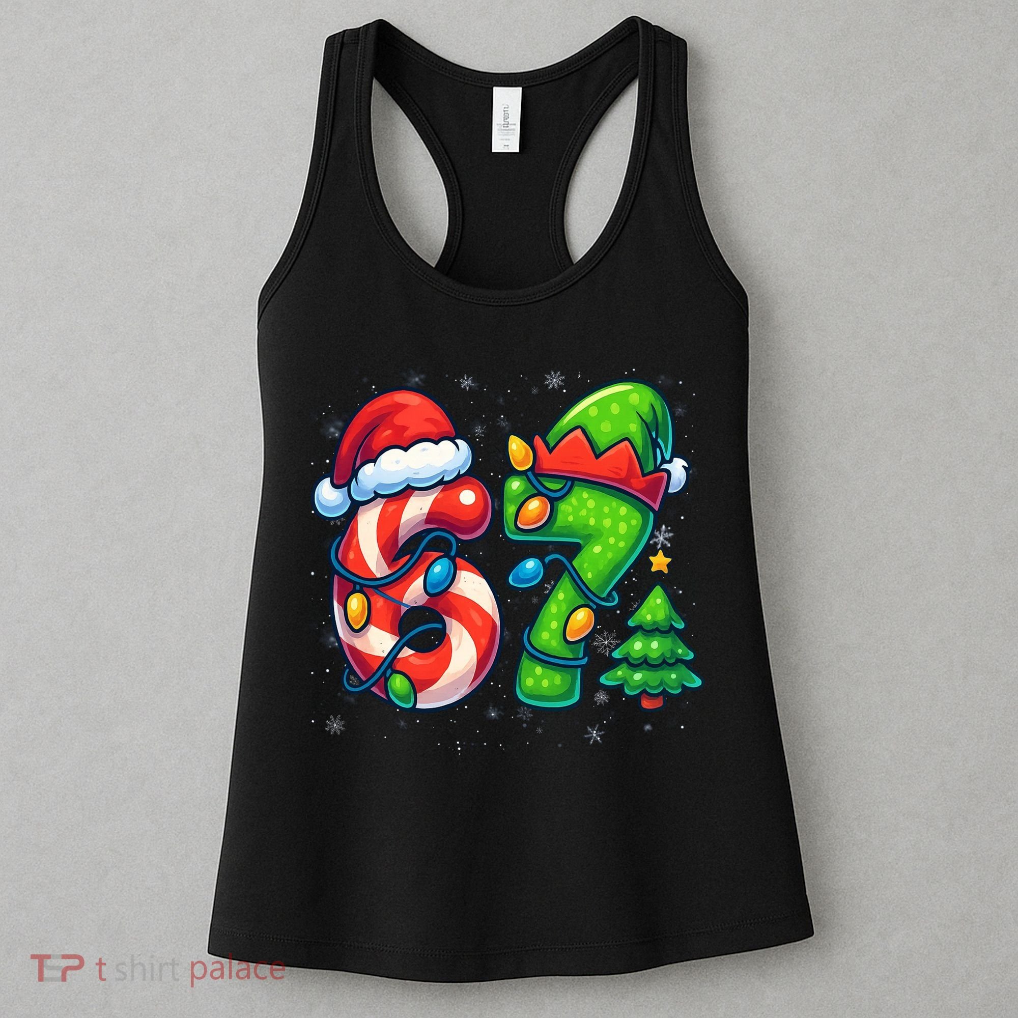67 Six Seven 6-7 Meme Christmas Funny Women's Tank Top