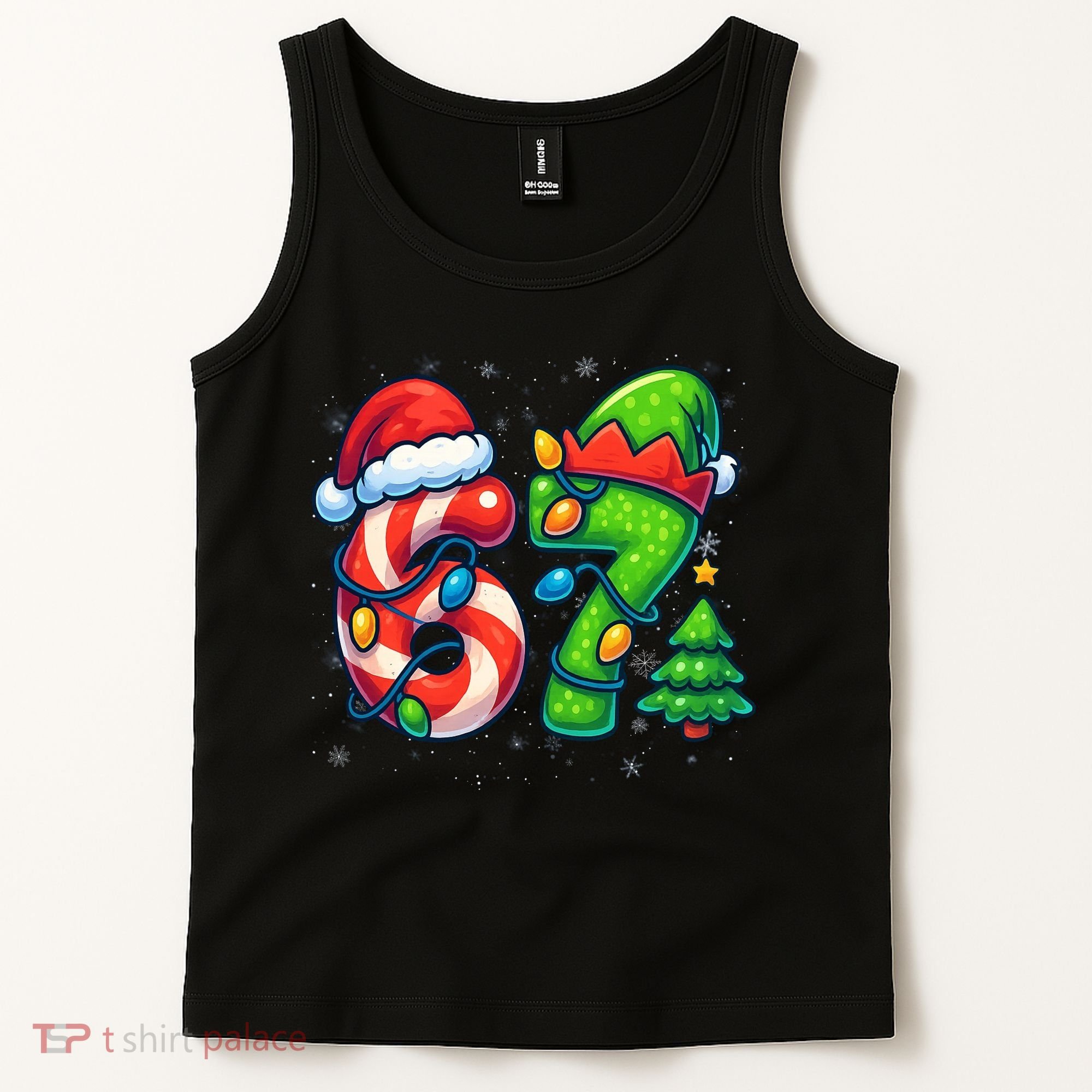 67 Six Seven 6-7 Meme Christmas Funny Tank Top
