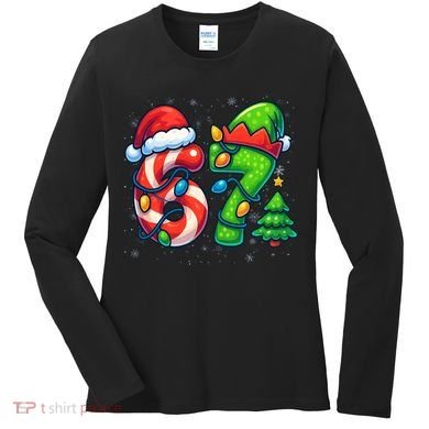 67 Six Seven 6-7 Meme Christmas Funny Women's Long Sleeve Shirt