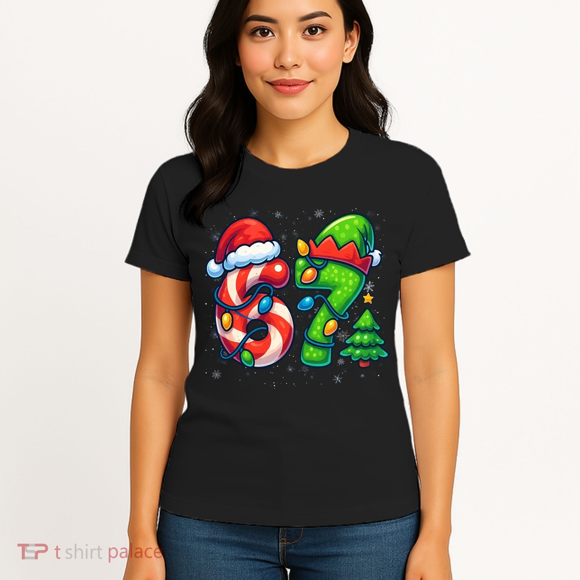 67 Six Seven 6-7 Meme Christmas Funny Women's T-Shirt