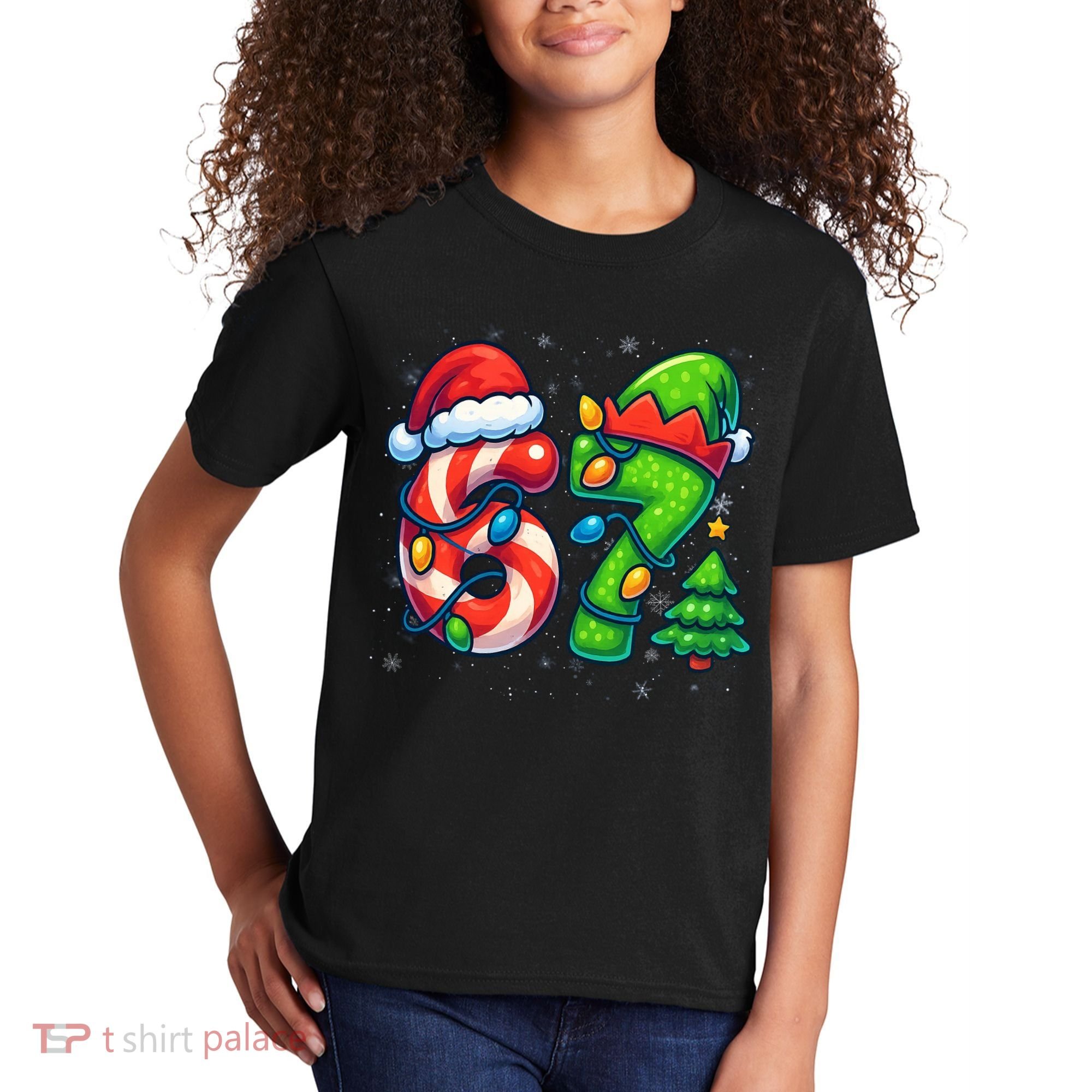 67 Six Seven 6-7 Meme Christmas Funny Kids T-Shirt
