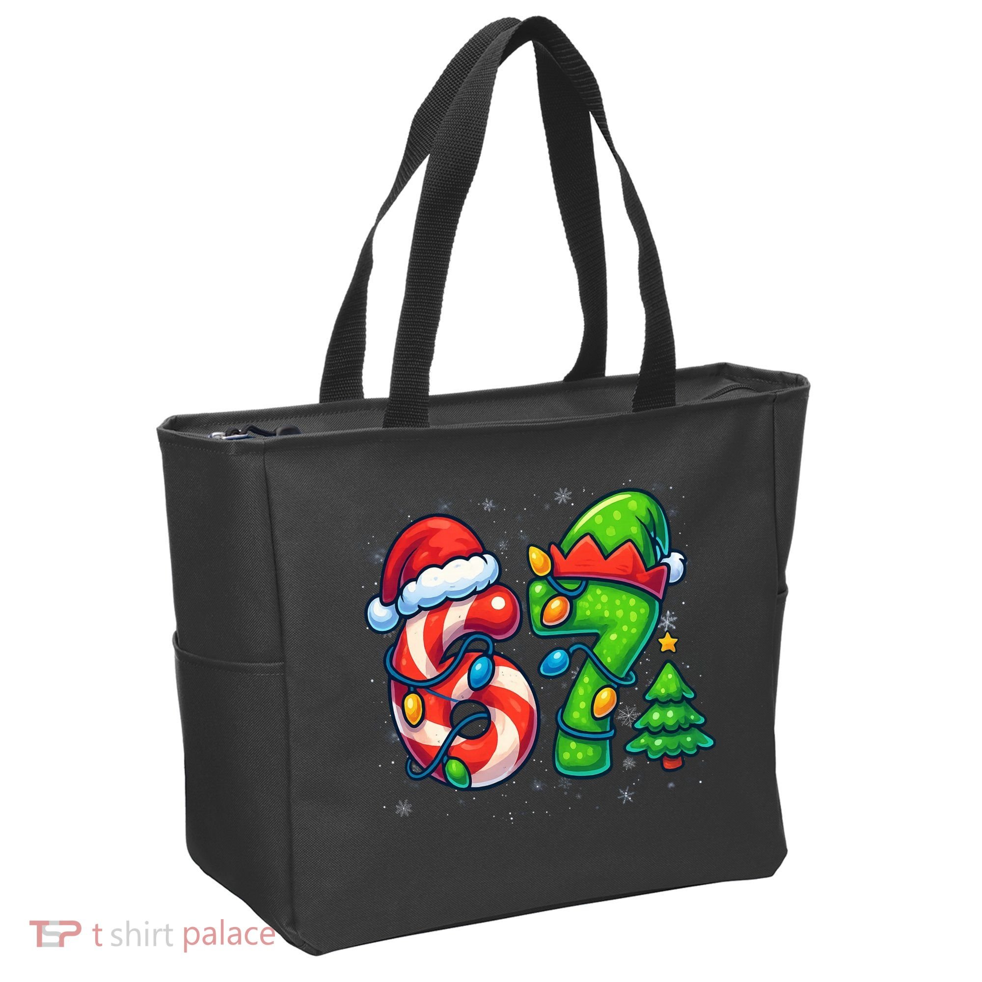 67 Six Seven 6-7 Meme Christmas Funny Tote Bag