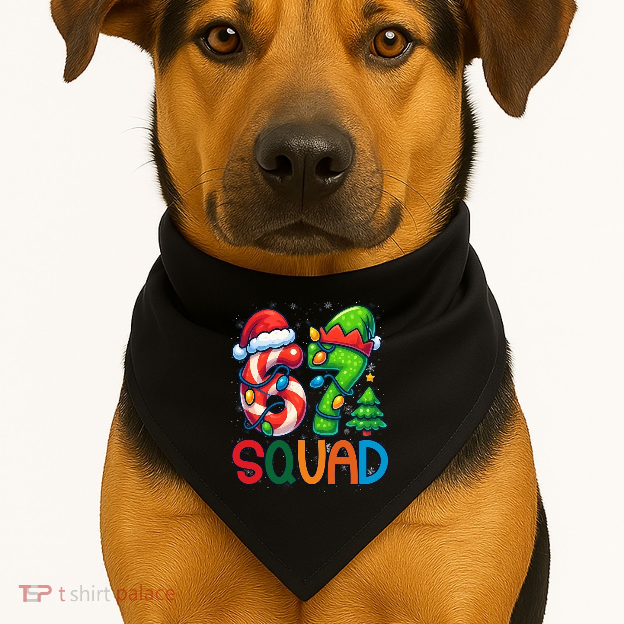 67 Six Seven 6-7 Squad Meme Christmas Funny USA-Made Doggie Bandana