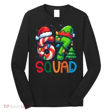 67 Six Seven 6-7 Squad Meme Christmas Funny Long Sleeve Shirt