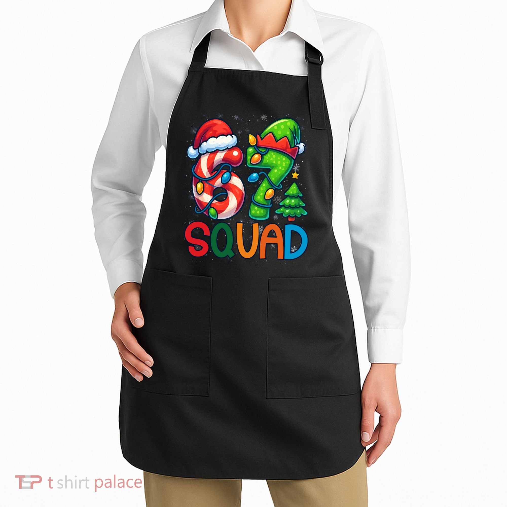 67 Six Seven 6-7 Squad Meme Christmas Funny Apron