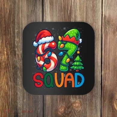 67 Six Seven 6-7 Squad Meme Christmas Funny Coaster