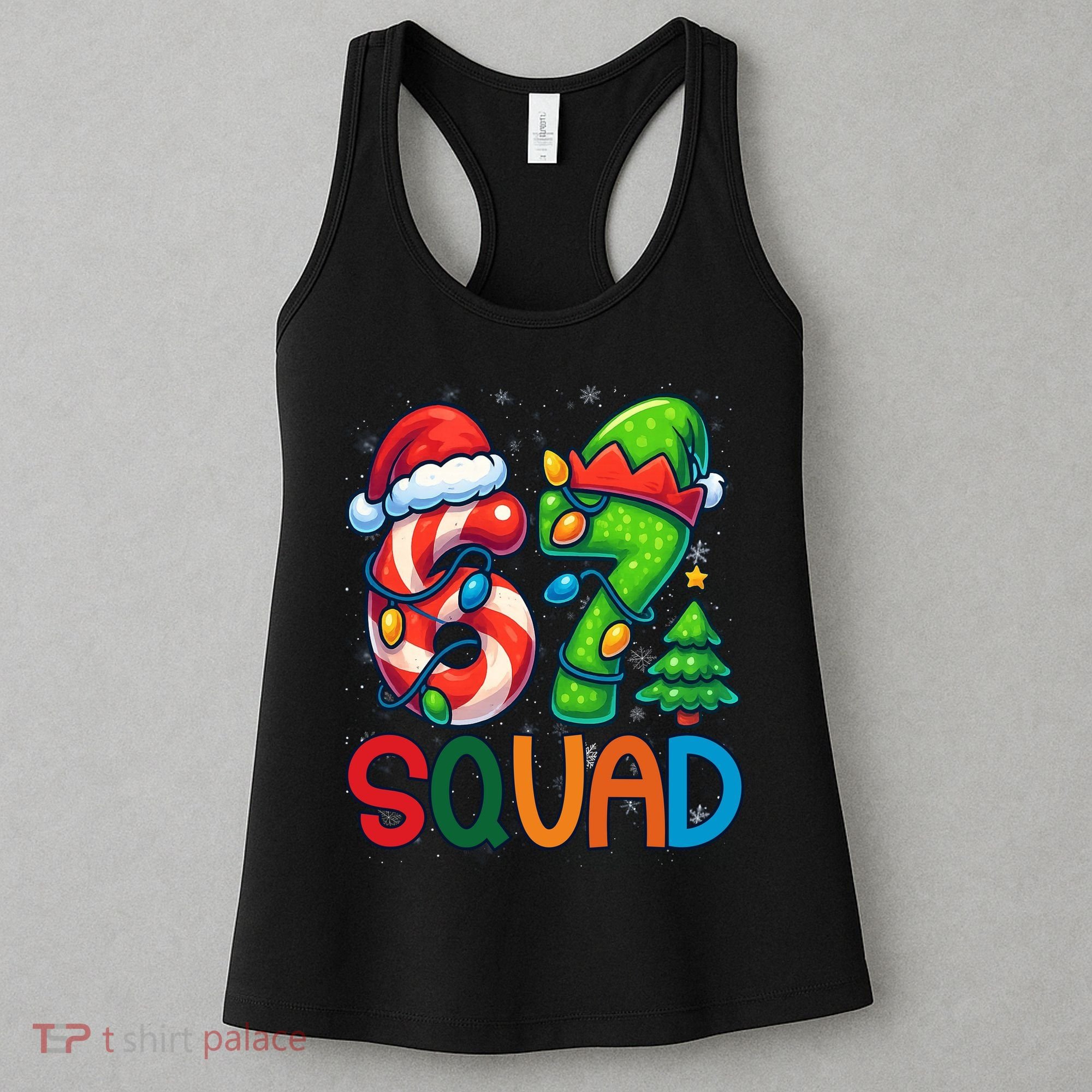 67 Six Seven 6-7 Squad Meme Christmas Funny Women's Tank Top