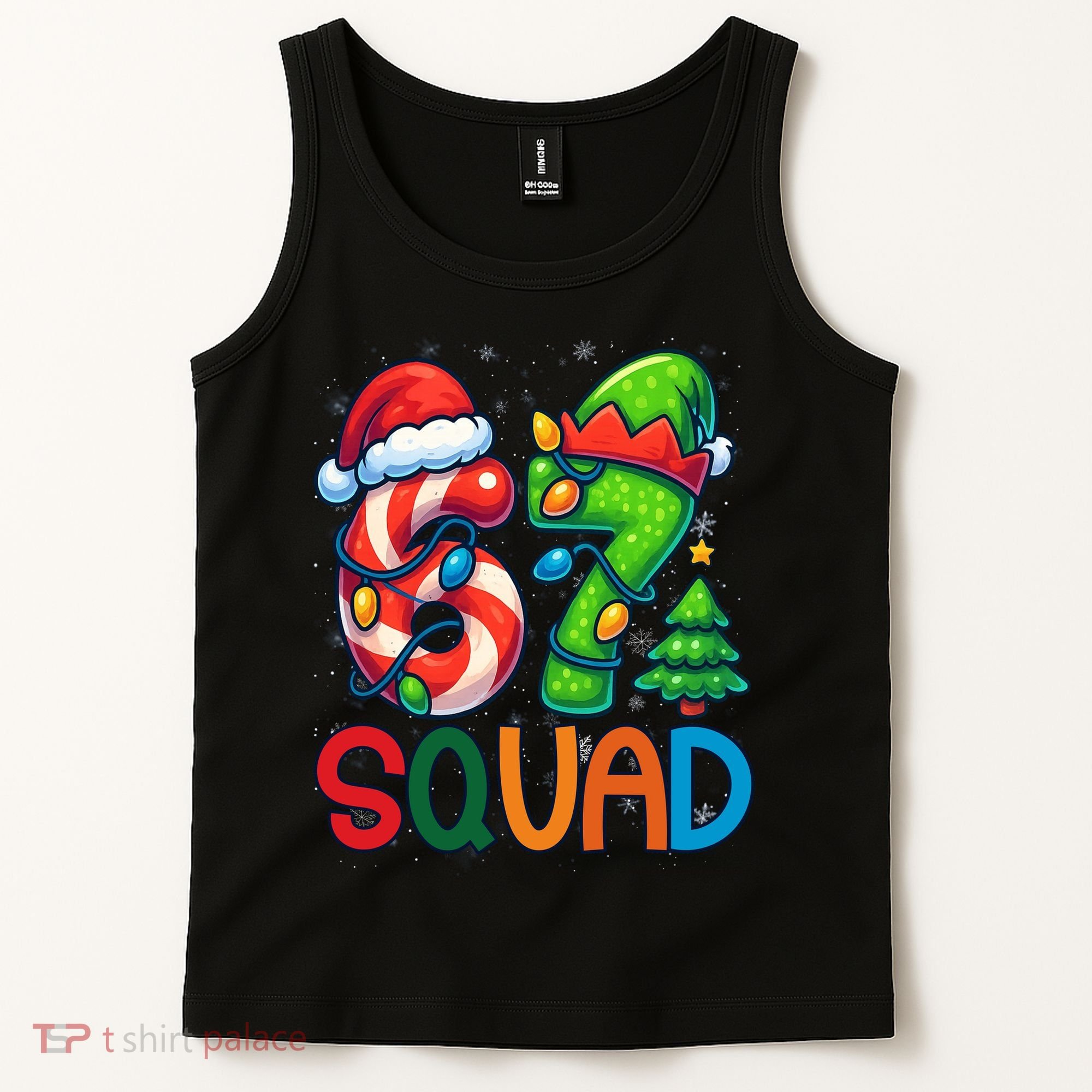 67 Six Seven 6-7 Squad Meme Christmas Funny Tank Top