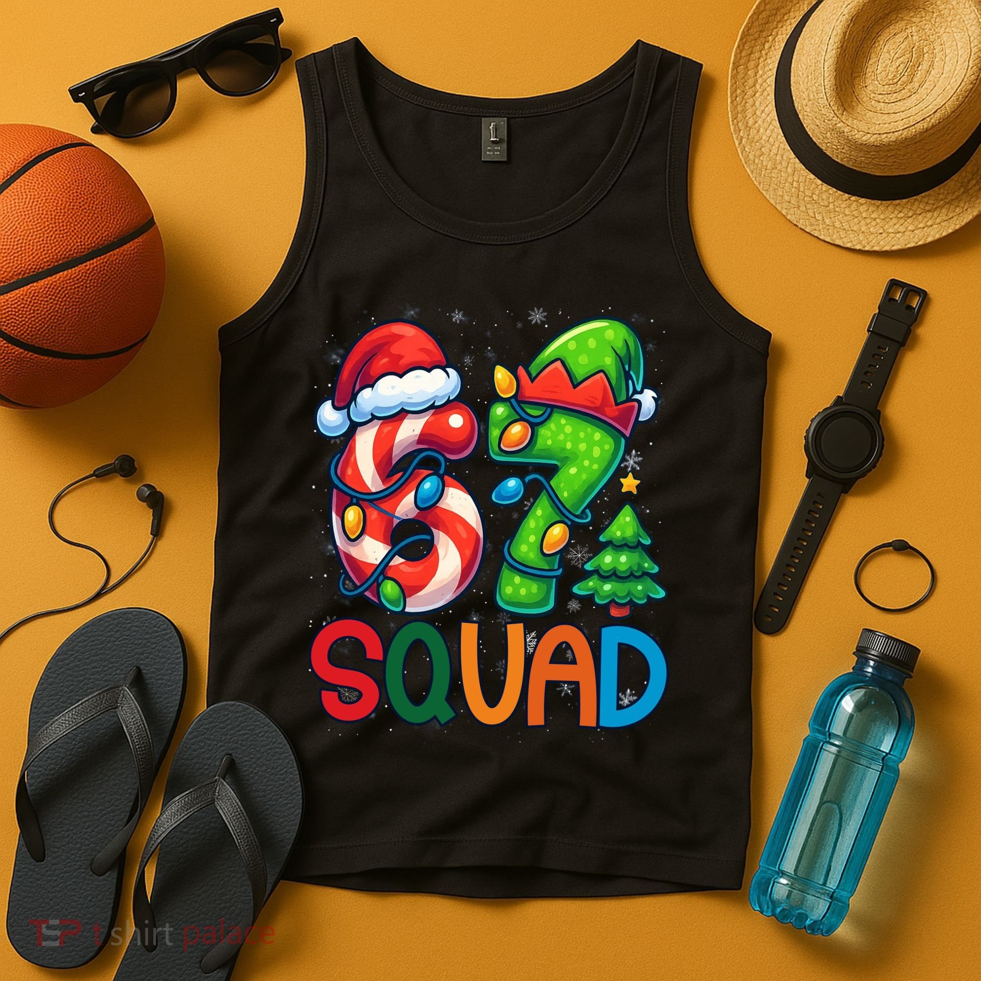 67 Six Seven 6-7 Squad Meme Christmas Funny Tank Top