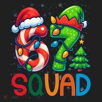 67 Six Seven 6-7 Squad Meme Christmas Funny Golf Towel thumb 3