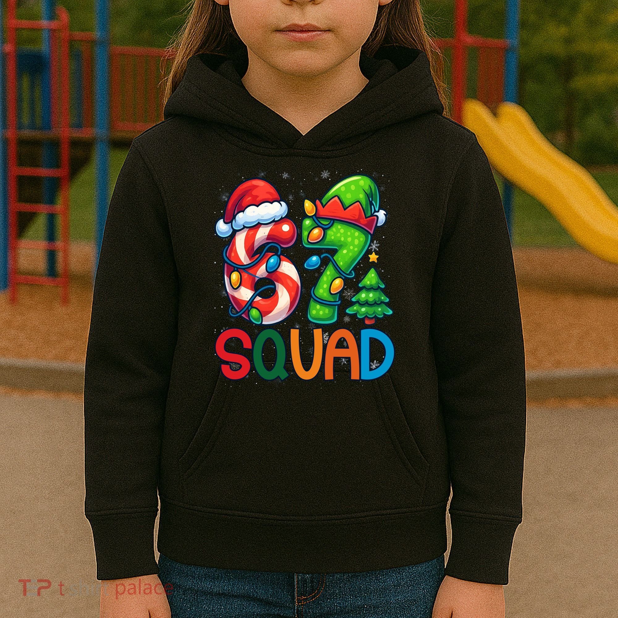 67 Six Seven 6-7 Squad Meme Christmas Funny Kids Hoodie